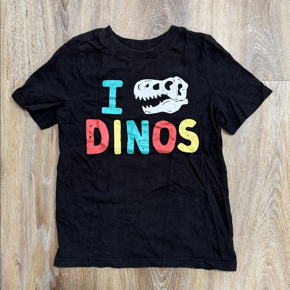 Old Navy Black T-Shirt with Dinosaur Graphic